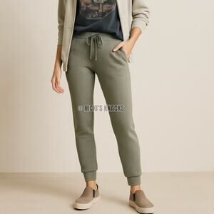 If It Were Me Ribbed Knit Joggers Light Olive Slim Fit Lounge Pants Soft Size XS